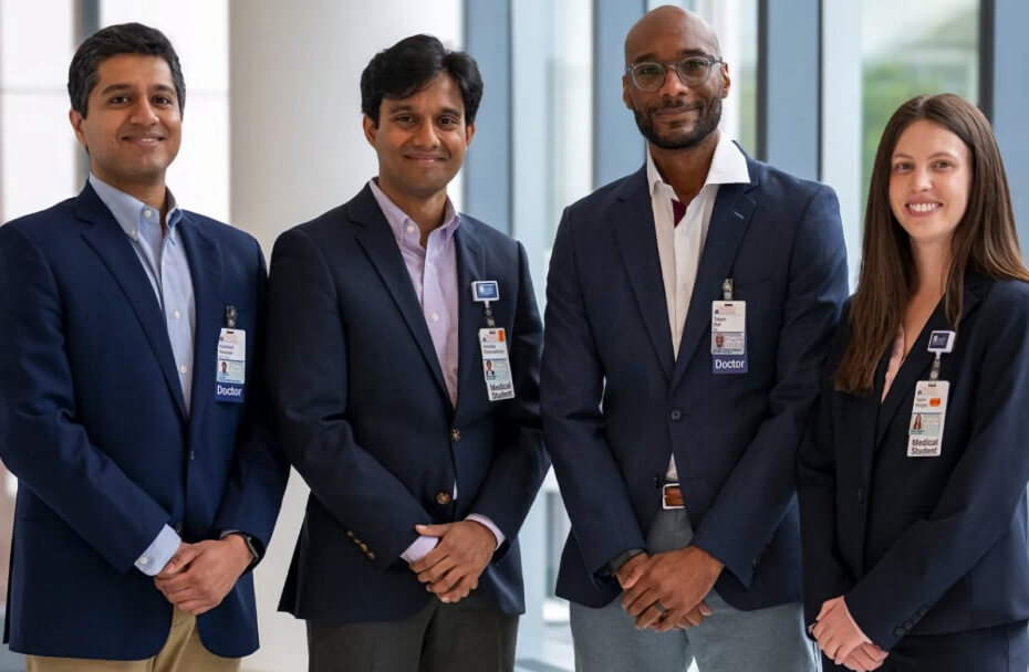 From left to right: Adishesh Narahari, MD, PhD; Anirudha Chandrabhatia; Taison D. Bell, MD; and Taylor Horgan.